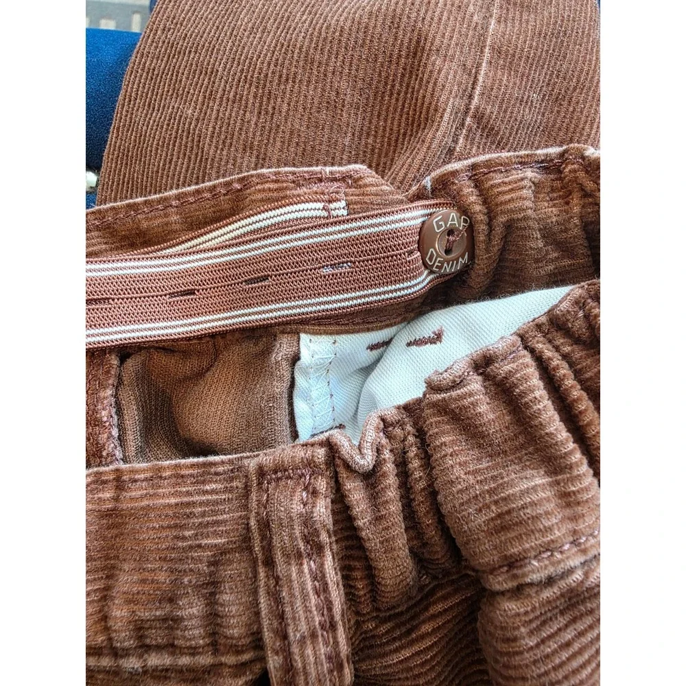 Gap Kids sz 10 Brown‎ Corduroy Pants 90s Original Straight Leg Adjustable Waist